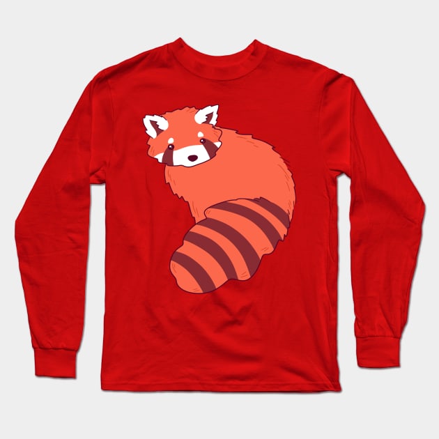 Cutie Red Panda Long Sleeve T-Shirt by saradaboru